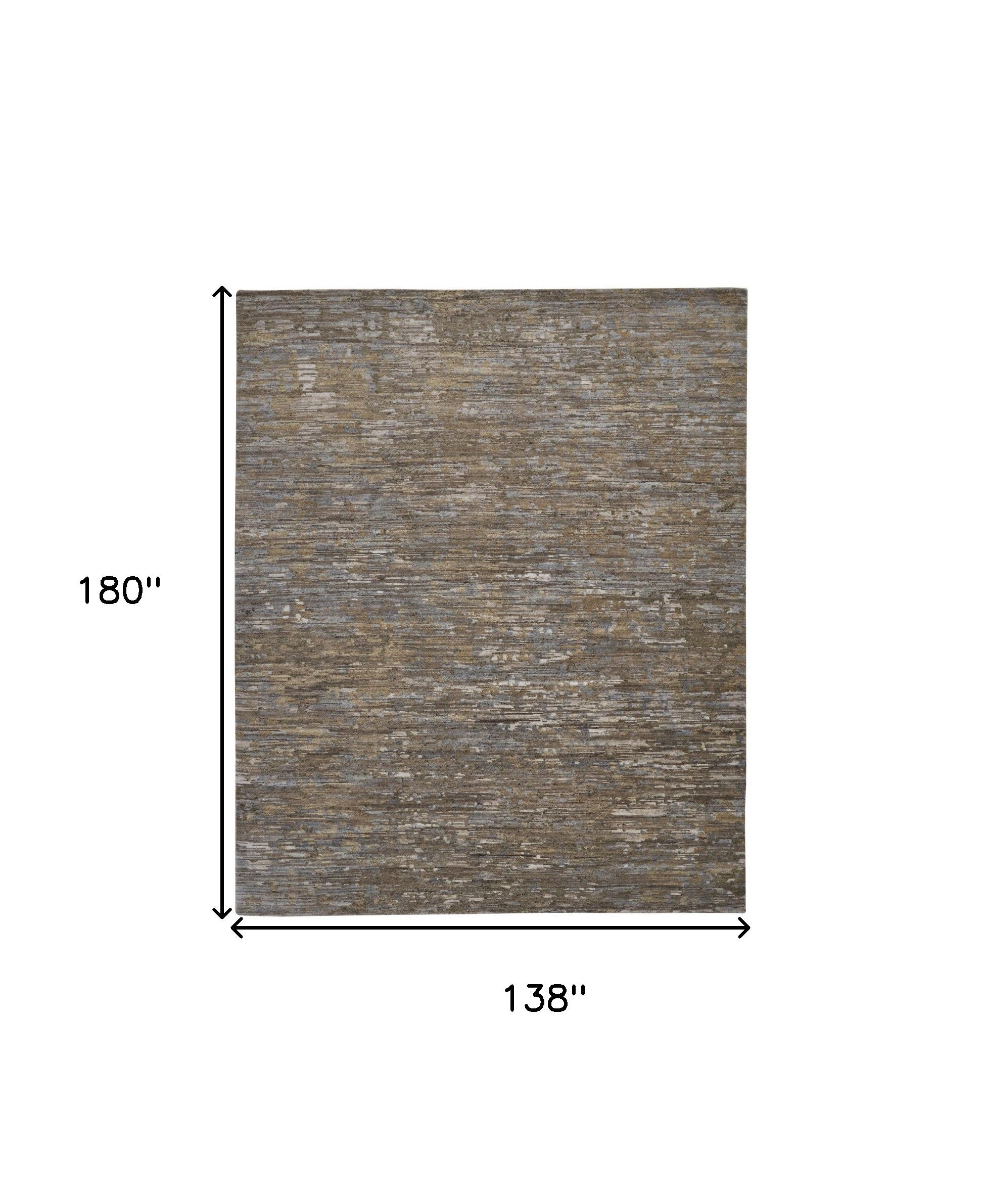 12' X 15' Brown And Gray Wool Abstract Hand Knotted Area Rug-2