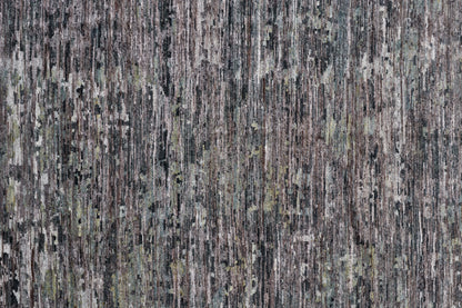 12' X 15' Blue And Gray Wool Abstract Hand Knotted Area Rug-8