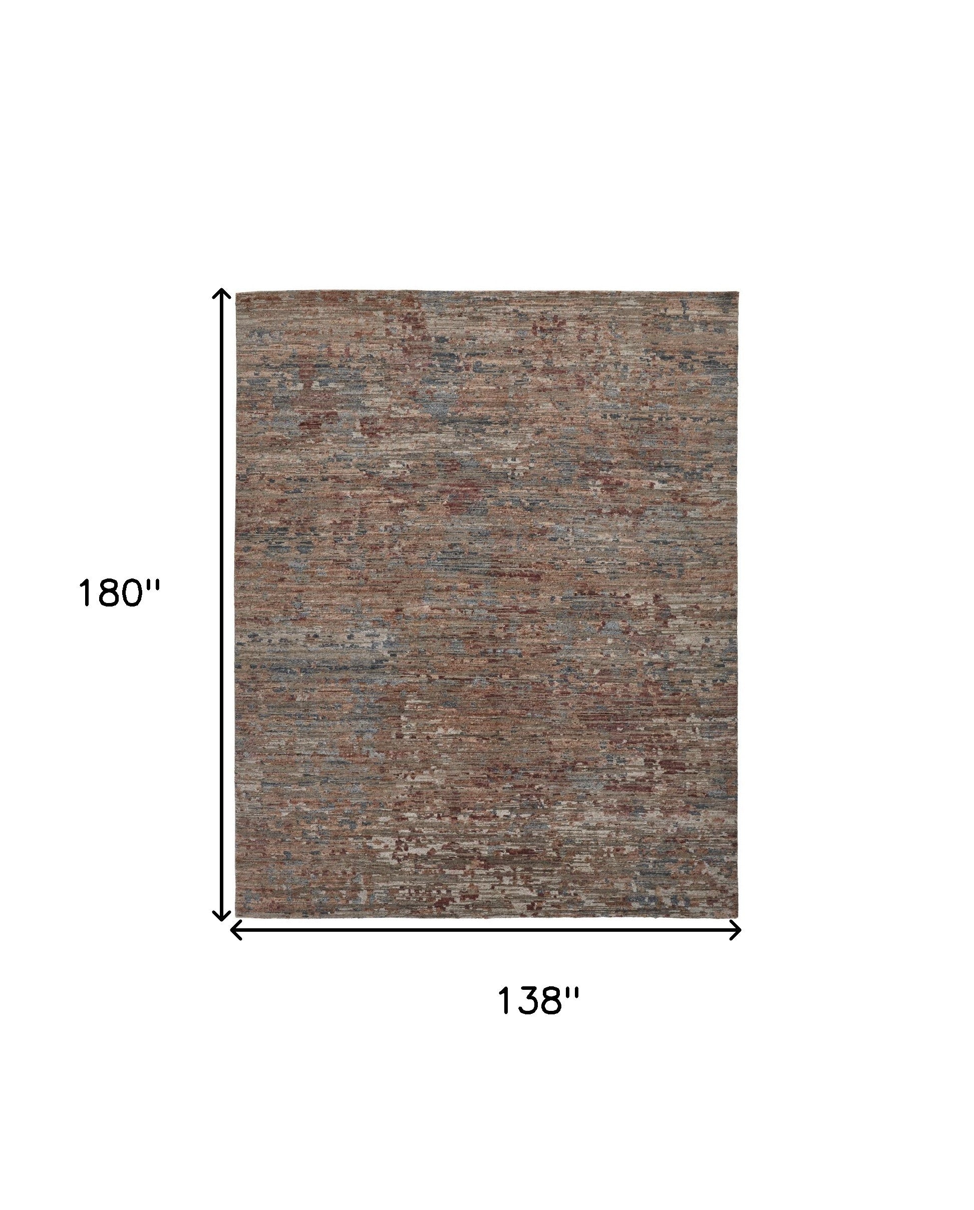 12' X 15' Red And Blue Wool Abstract Hand Knotted Area Rug-2
