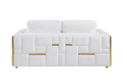 White Top Grain Leather Five Person Seating Set-4