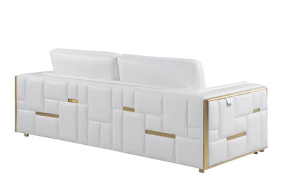 White Top Grain Leather Five Person Seating Set-7