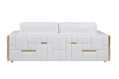 White Top Grain Leather Five Person Seating Set-8