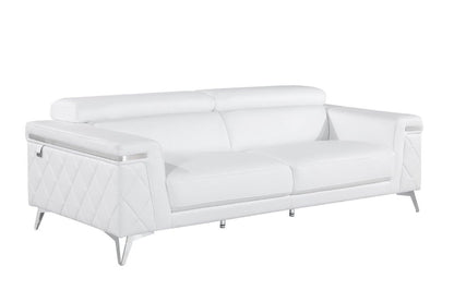 White Top Grain Leather Five Person Seating Set-2