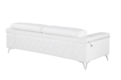 White Top Grain Leather Five Person Seating Set-4
