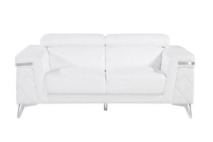 White Top Grain Leather Five Person Seating Set-8