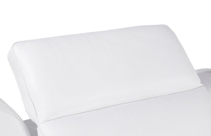 White Italian Leather Power Reclining L Shaped Five Piece Corner Sectional-4