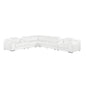 White Italian Leather 4 Power Reclining L Shaped Eight Piece Corner Sectional With Console-0