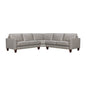 Gray Leather L Shaped Three Piece Corner Sectional-0