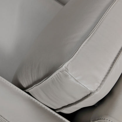 Gray Leather L Shaped Three Piece Corner Sectional-8