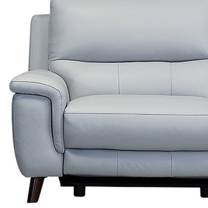 Three Piece Indoor Gray Leather Six Person Seating Set-8
