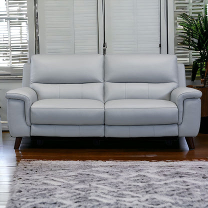 Three Piece Indoor Gray Leather Six Person Seating Set-1