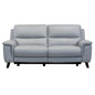 Three Piece Indoor Gray Leather Six Person Seating Set-0