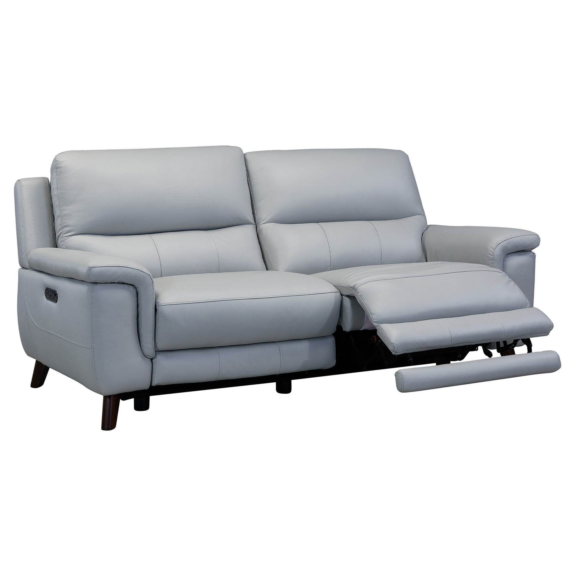 Three Piece Indoor Gray Leather Six Person Seating Set-2