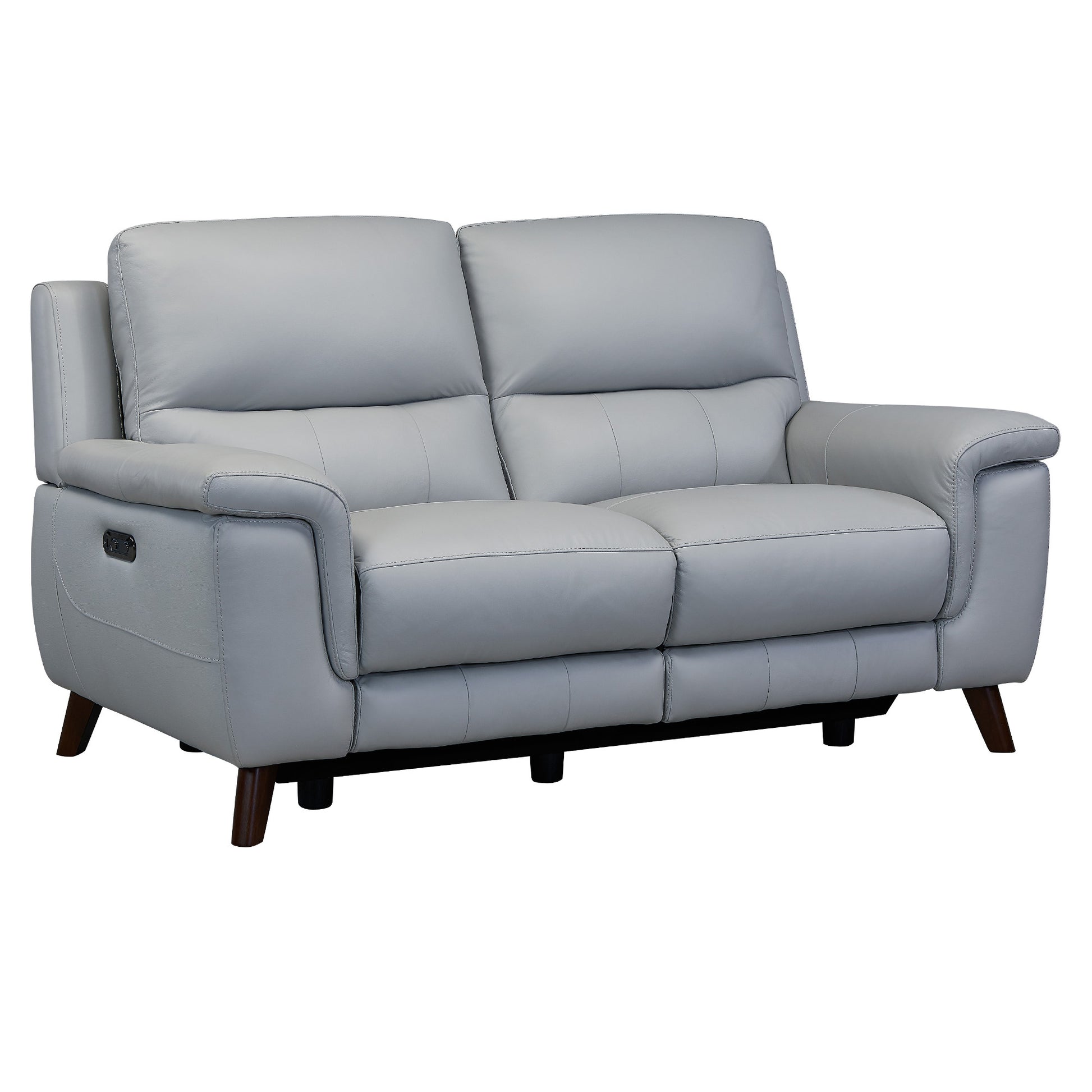 Three Piece Indoor Gray Leather Six Person Seating Set-4