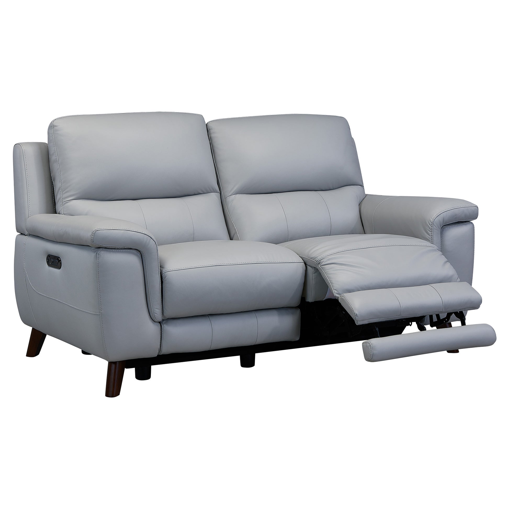 Three Piece Indoor Gray Leather Six Person Seating Set-5