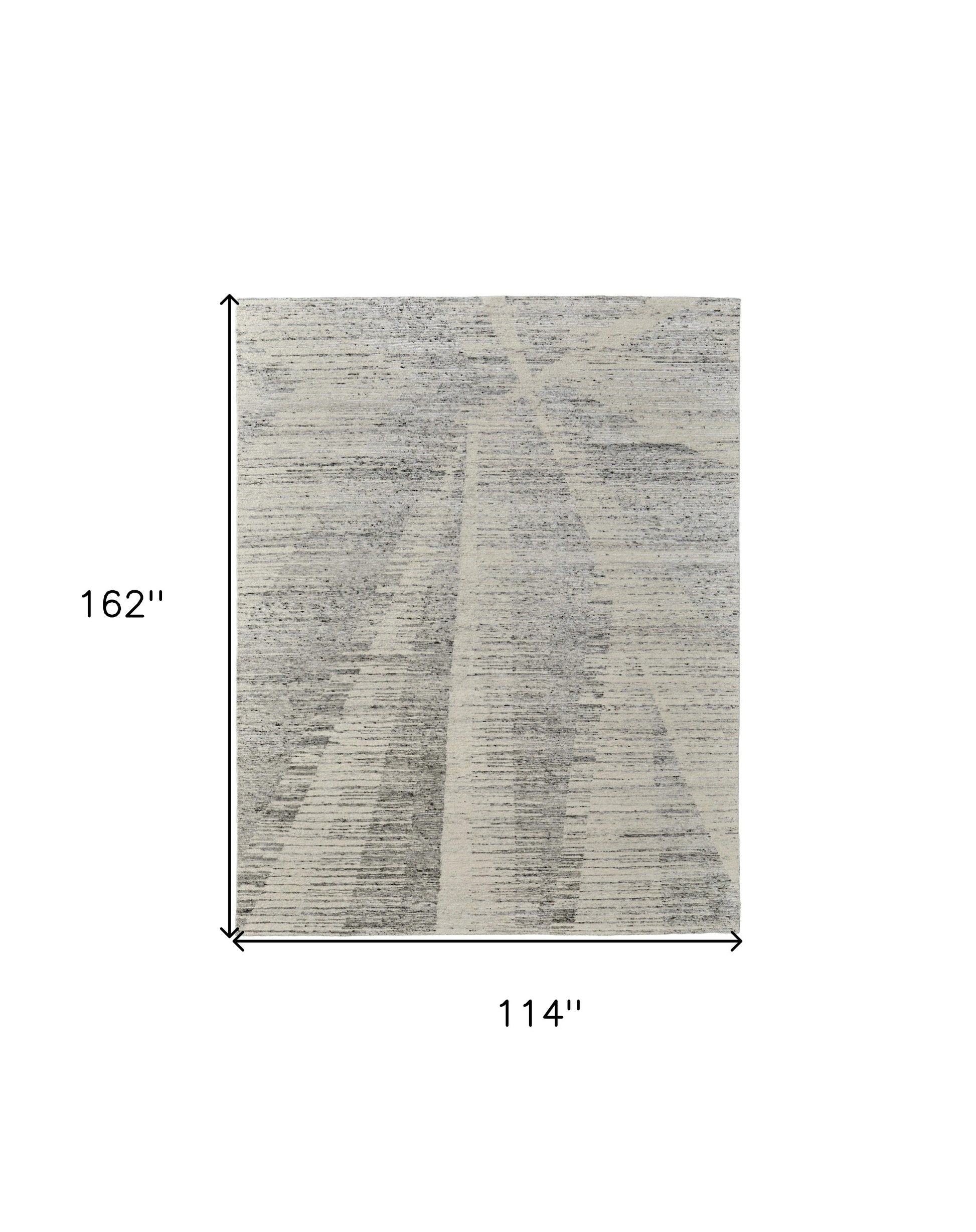 9' X 13' Ivory and Gray Abstract Hand Knotted Worn Faded Area Rug-2
