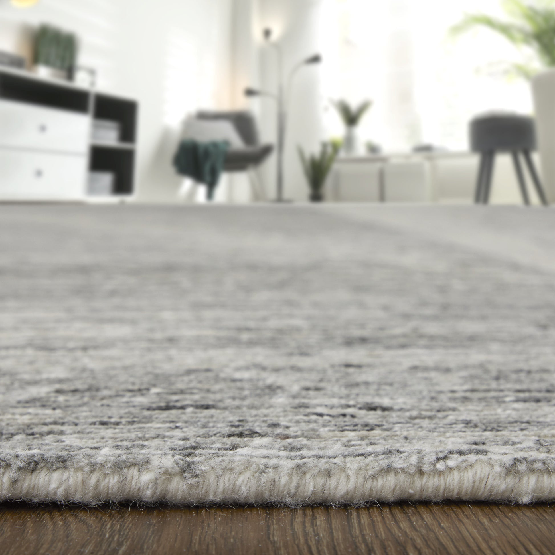 12' X 15' Ivory and Gray Abstract Hand Knotted Worn Faded Area Rug-7