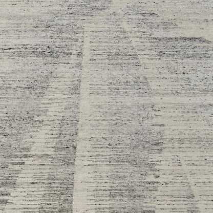 12' X 15' Ivory and Gray Abstract Hand Knotted Worn Faded Area Rug-5