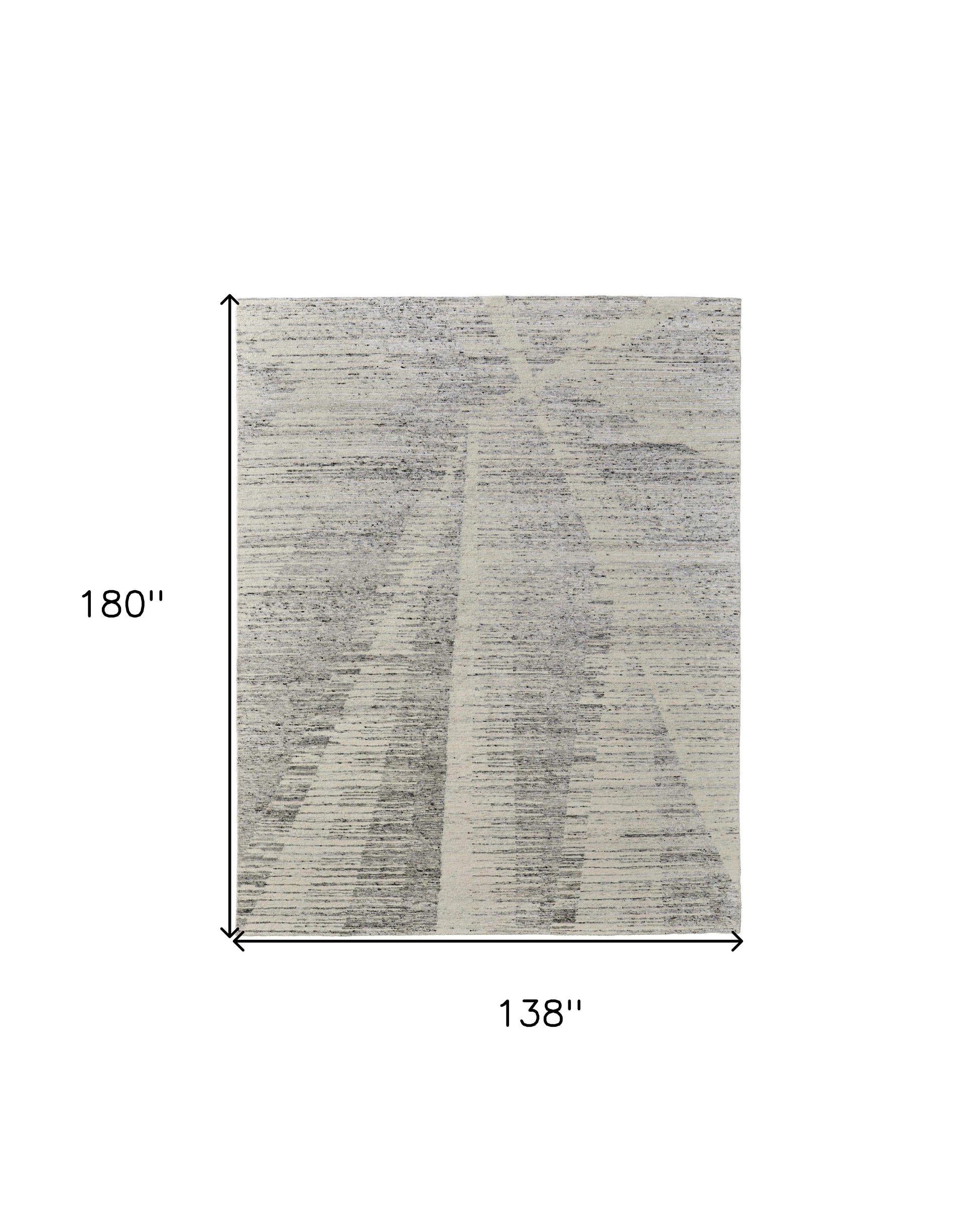 12' X 15' Ivory and Gray Abstract Hand Knotted Worn Faded Area Rug-2