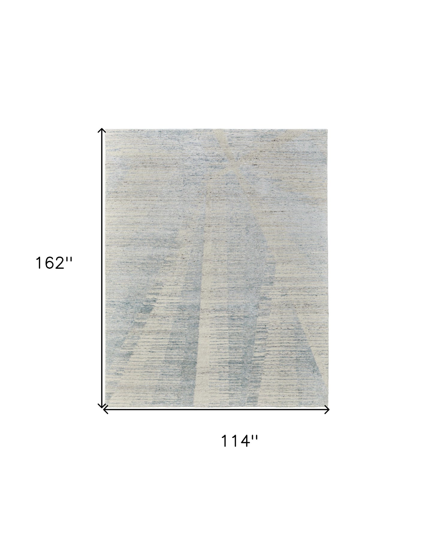 9' X 13' Blue Ivory And Silver Abstract Hand Knotted Distressed Area Rug-2