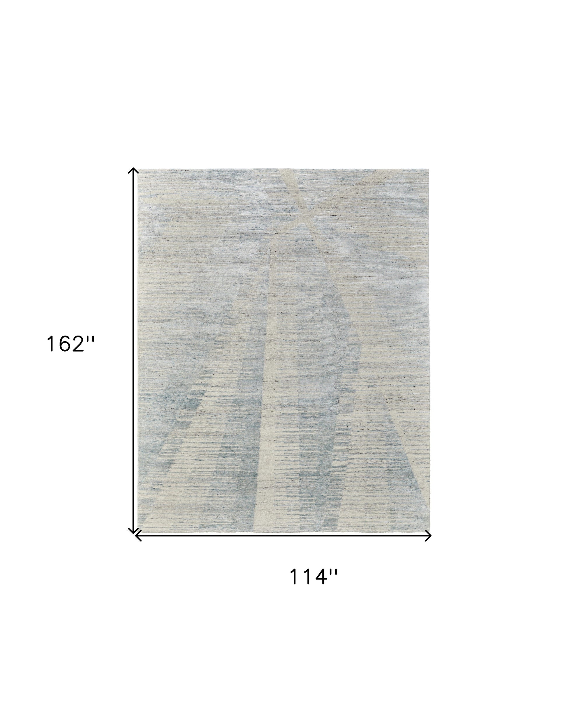 9' X 13' Blue Ivory And Silver Abstract Hand Knotted Distressed Area Rug-2