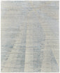 12' X 15' Blue Ivory And Silver Abstract Hand Knotted Distressed Area Rug-0
