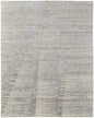 12' X 15' Ivory and Gray Abstract Hand Knotted Worn Faded Area Rug-0