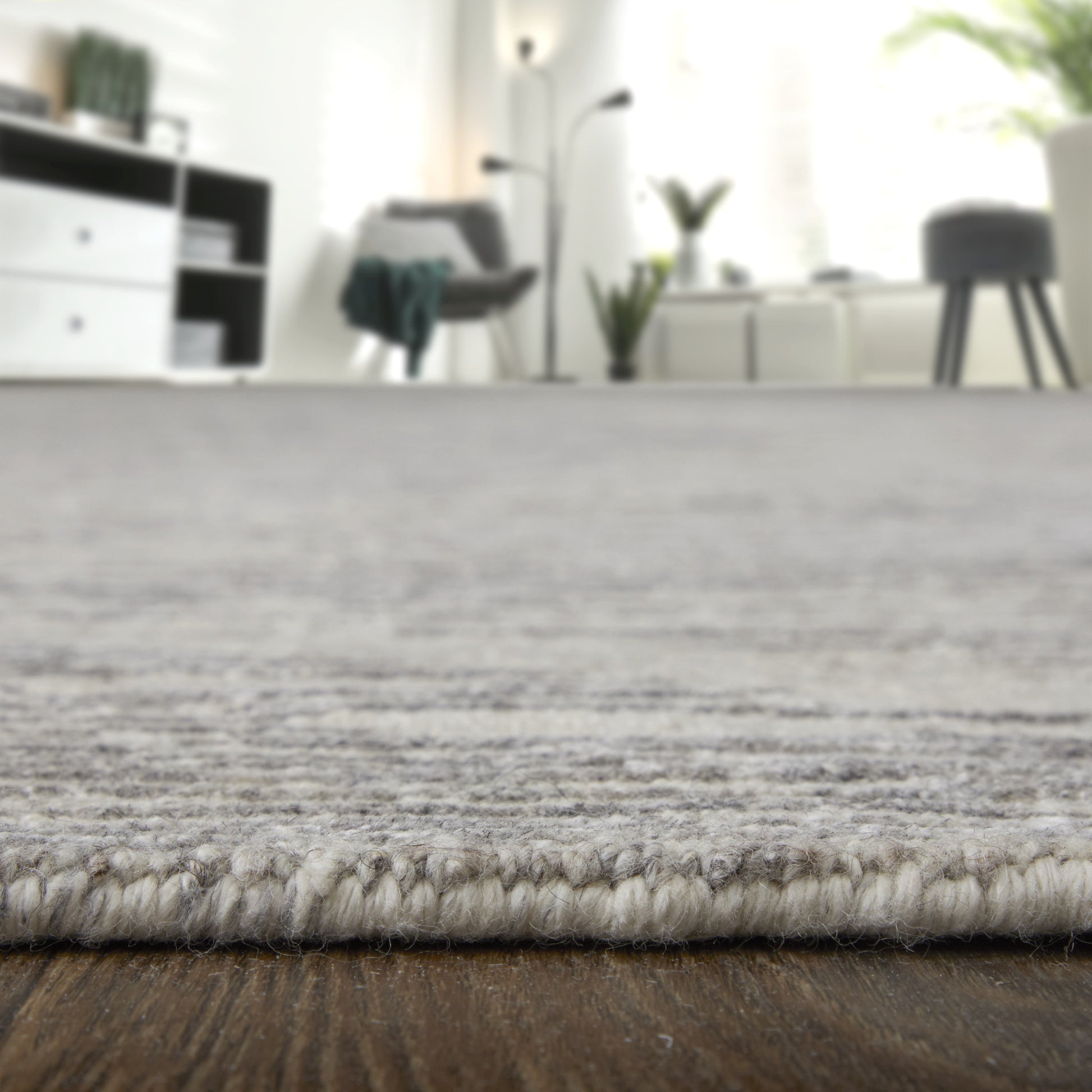 12' X 15' Ivory and Gray Abstract Hand Knotted Worn Faded Area Rug-7