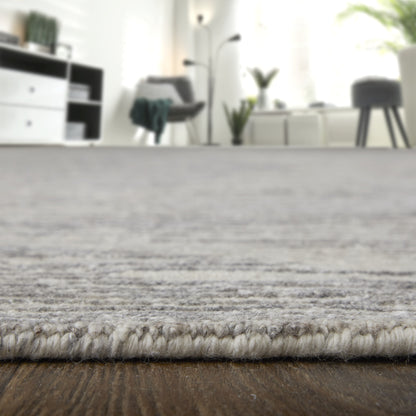 12' X 15' Ivory and Gray Abstract Hand Knotted Worn Faded Area Rug-7