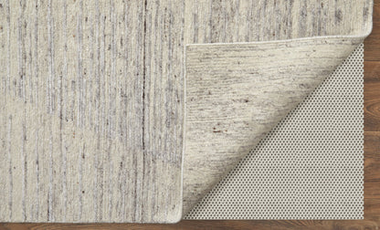 12' X 15' Ivory and Gray Abstract Hand Knotted Worn Faded Area Rug-4