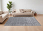 12' X 15' Gray and Silver Abstract Hand Woven Worn Faded Area Rug-0