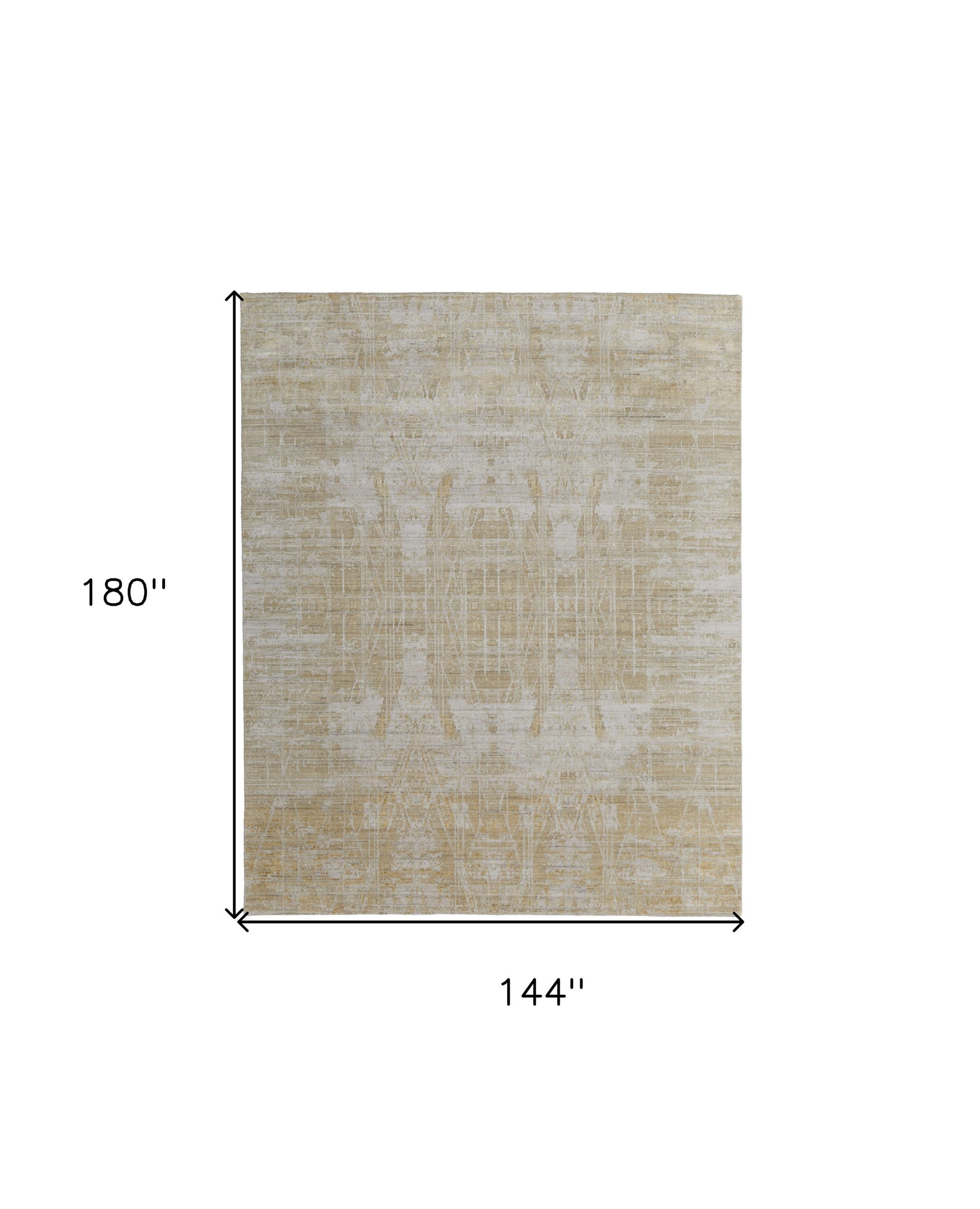 12' X 15' Yellow and Ivory Abstract Hand Woven Area Rug-2