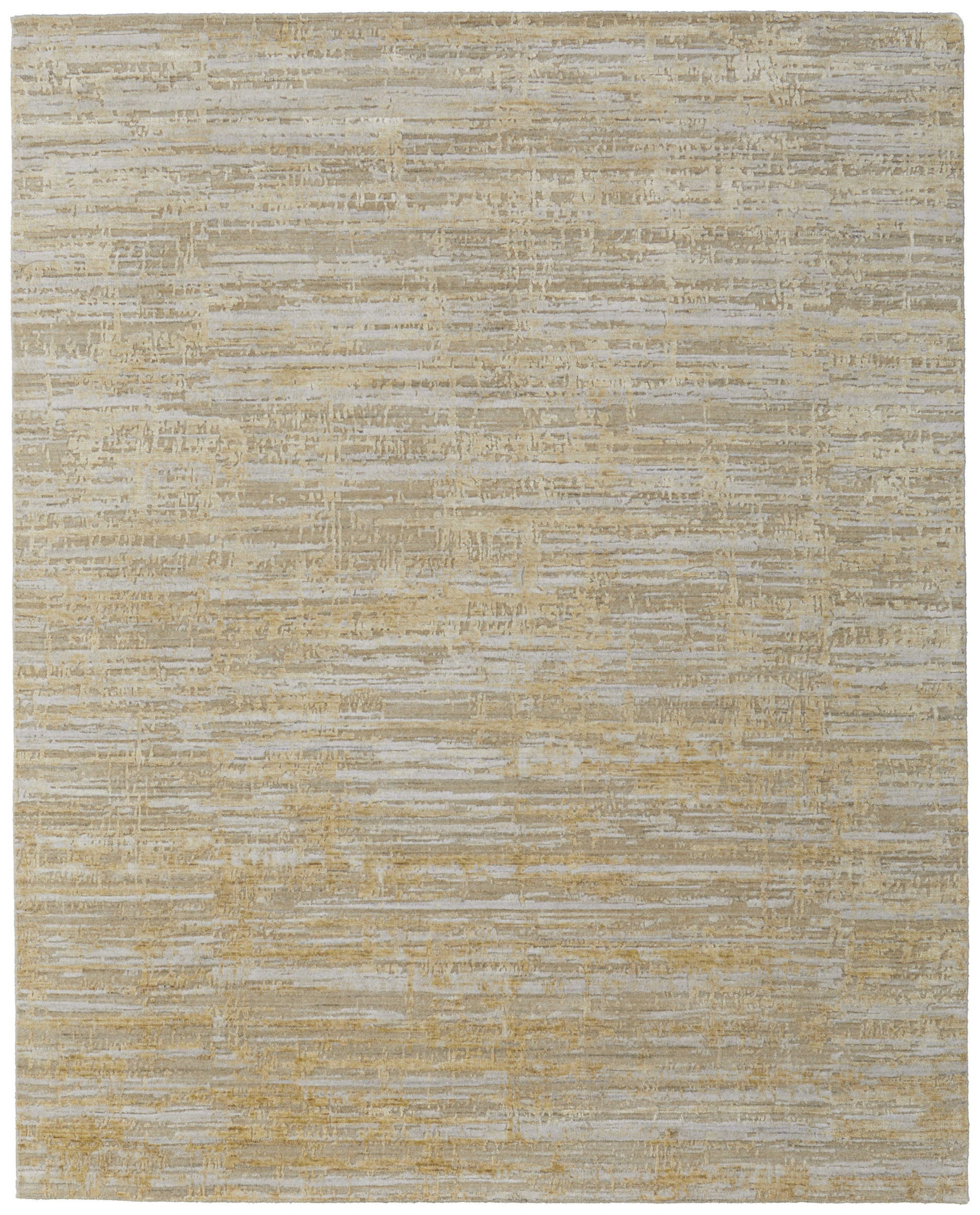 12' X 15' Yellow and Ivory Abstract Hand Woven Area Rug-1