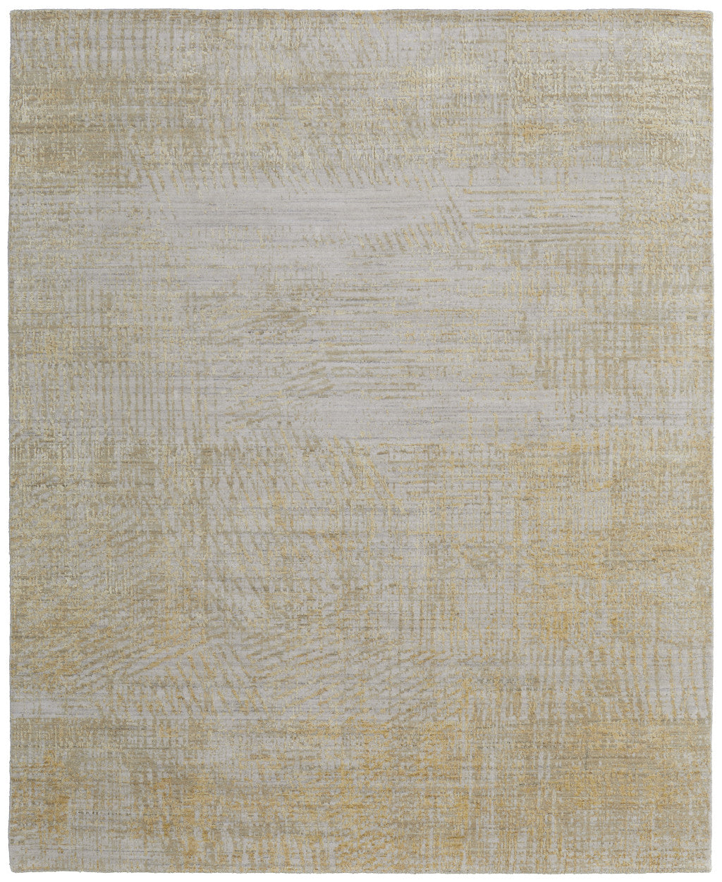 12' X 15' Yellow and Ivory Abstract Hand Woven Area Rug-4