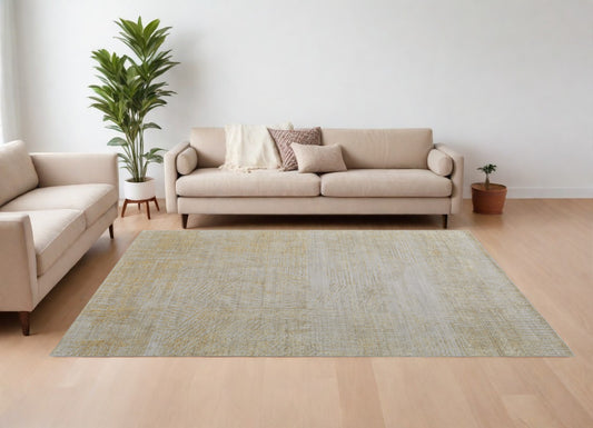 12' X 15' Yellow and Ivory Abstract Hand Woven Area Rug-0