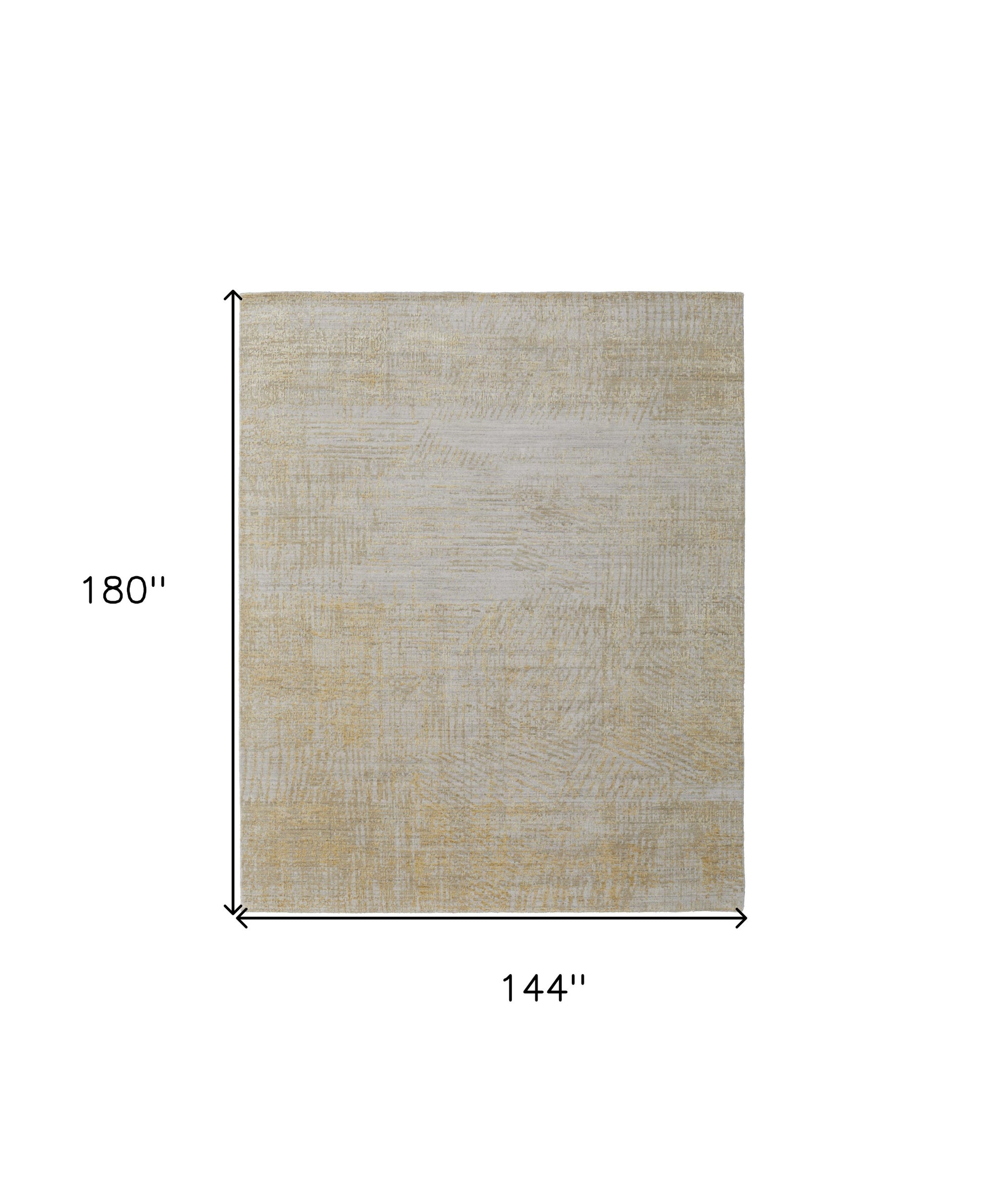 12' X 15' Yellow and Ivory Abstract Hand Woven Area Rug-2