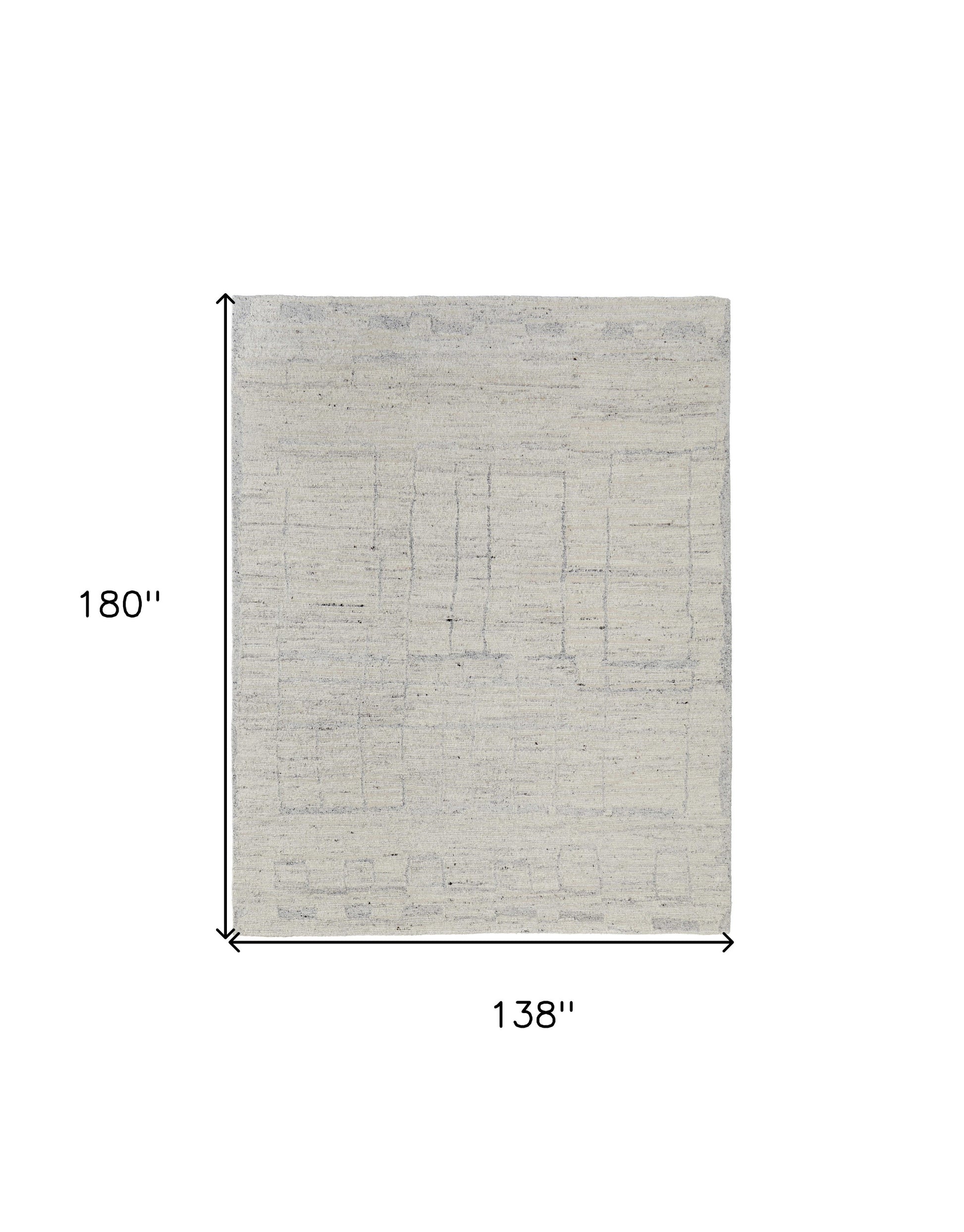 12' X 15' Gray and Ivory Abstract Hand Woven Worn Faded Area Rug-2