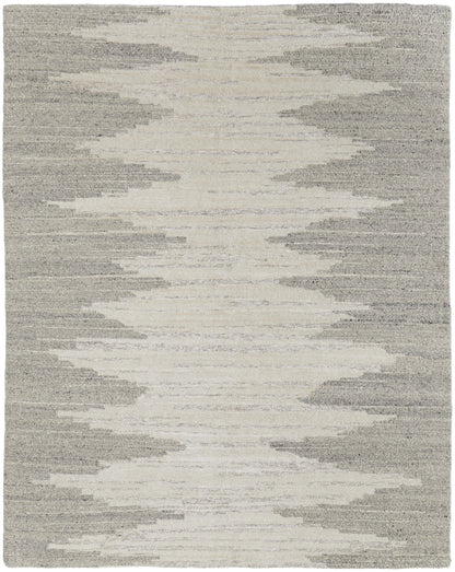 12' X 15' Gray and Ivory Ombre Hand Woven Area Rug-4