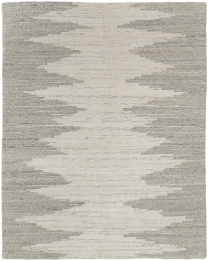 12' X 15' Gray and Ivory Ombre Hand Woven Area Rug-3