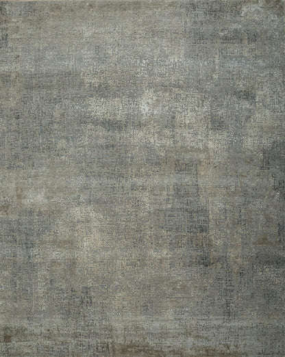 8' X 10' Gray Abstract Hand Knotted Area Rug-5