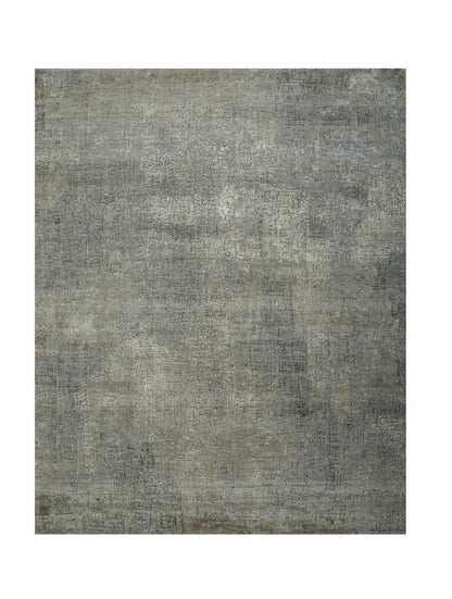 8' X 10' Gray Abstract Hand Knotted Area Rug-1