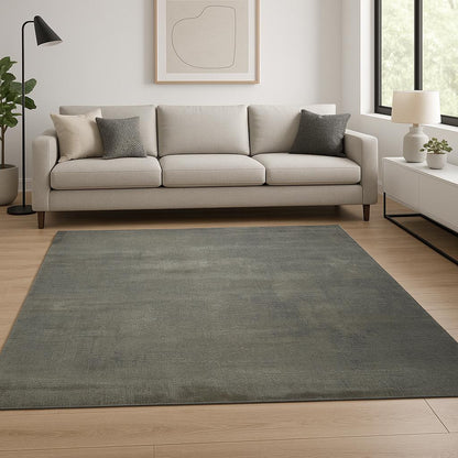 8' X 10' Gray Abstract Hand Knotted Area Rug-0