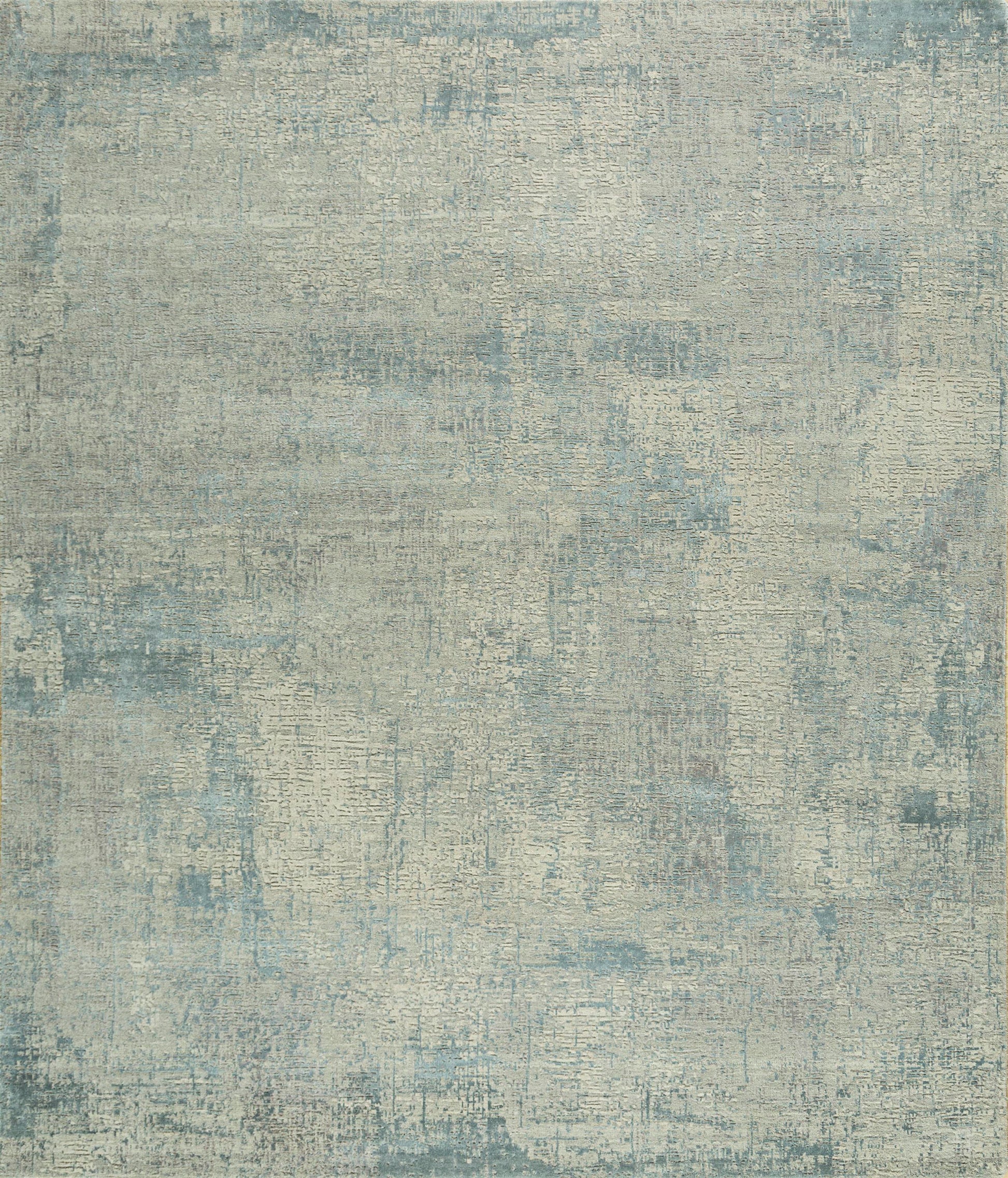 8' X 10' Blue Abstract Hand Knotted Area Rug-1