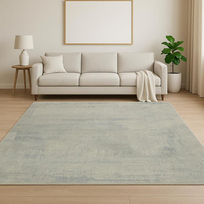 8' X 10' Blue Abstract Hand Knotted Area Rug-0