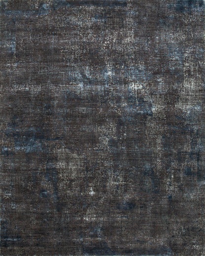 8' X 10' Blue Abstract Hand Knotted Area Rug-1