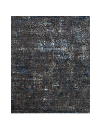 8' X 10' Blue Abstract Hand Knotted Area Rug-3