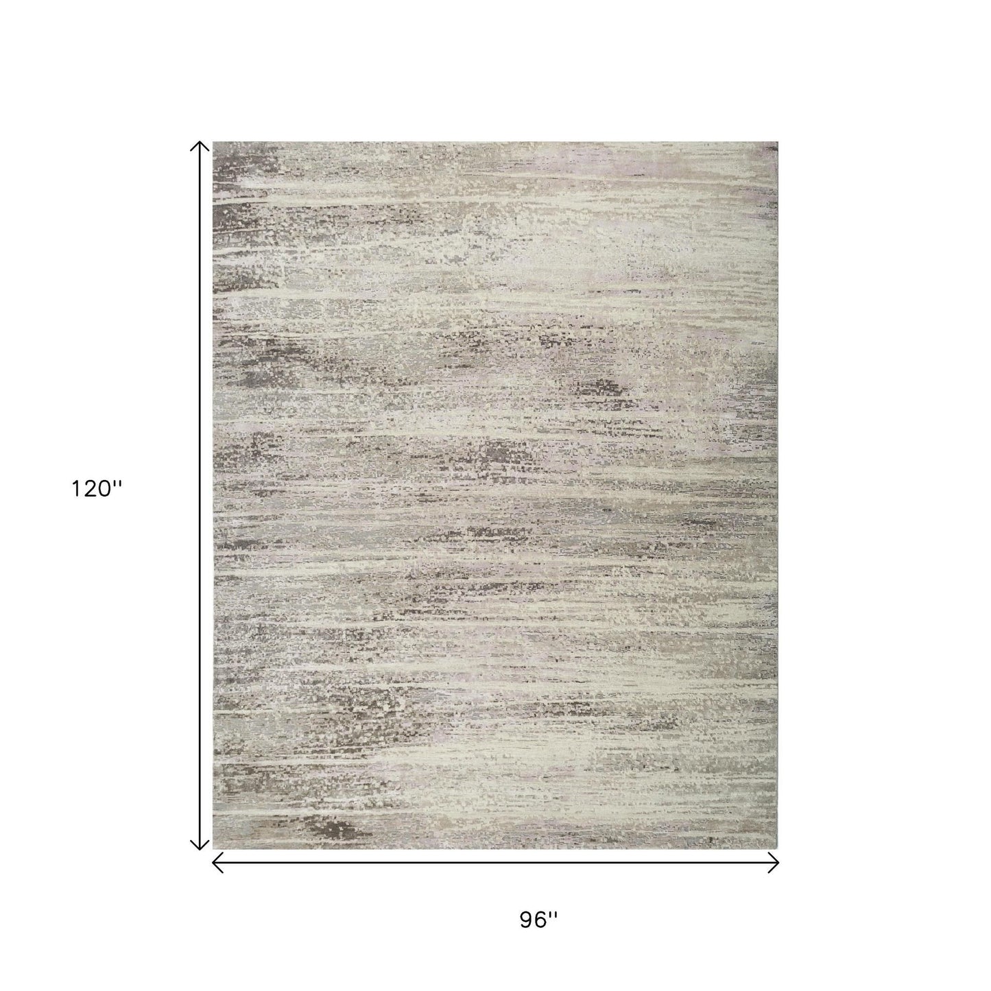 8' X 10' Brown Abstract Hand Knotted Area Rug-3
