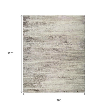 8' X 10' Brown Abstract Hand Knotted Area Rug-3