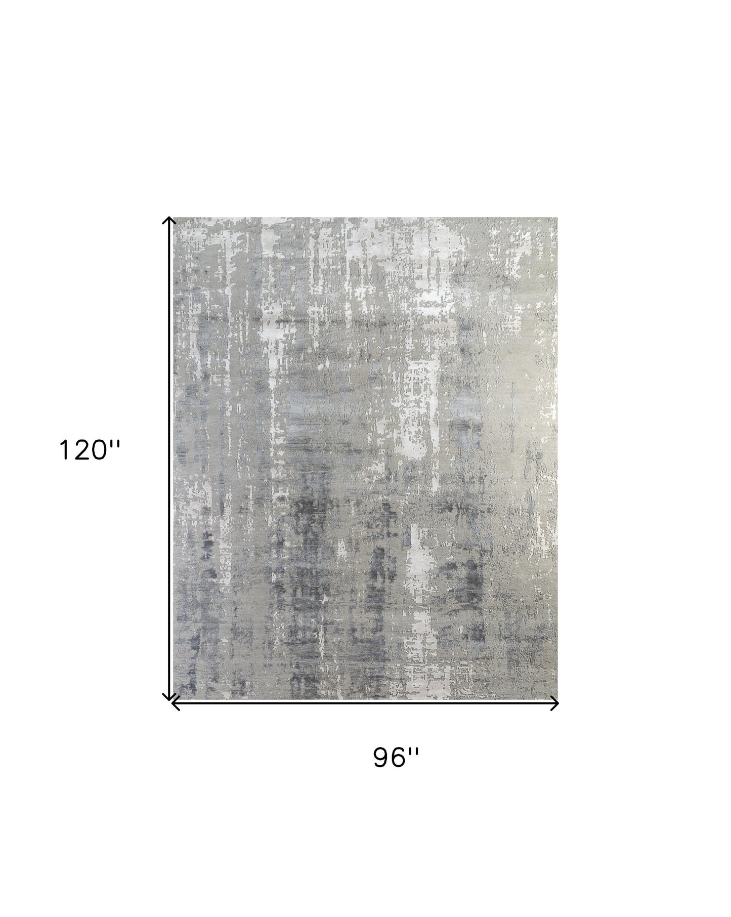 8' X 10' Ivory Beige and Gray Abstract Hand Knotted Area Rug-4