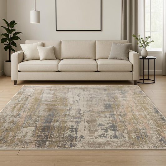 8' X 10' Blue Abstract Hand Knotted Area Rug-0